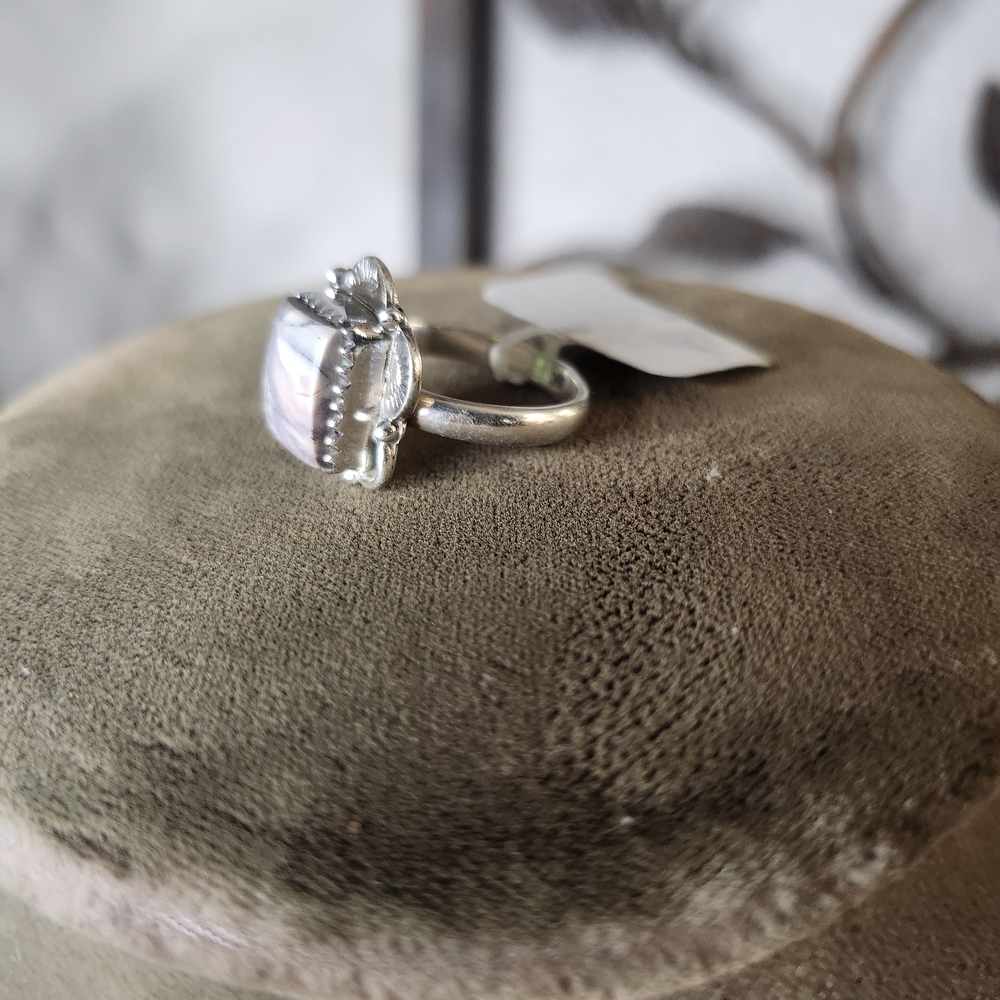 Porcelain Jasper Sterling Silver Ring | 925 Statement Stone | Boho Artisan - Picture 9 of 14